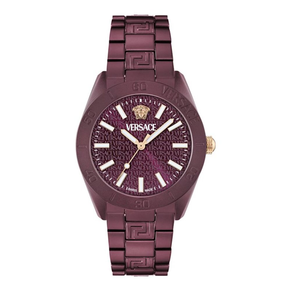 Versace V-Dome Aluminum Bracelet Watch Red Mens